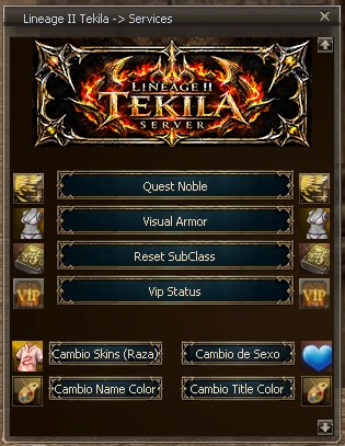 Panel de servicios de L2Tekila.
