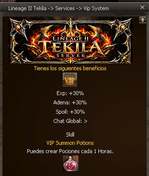 Sistema VIP de L2Tekila.
